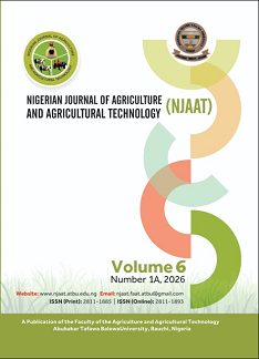 					View Vol. 6 No. 1A (2026): Nigerian Journal of Agriculture and Agricultural Technology
				