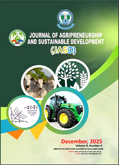 					View Vol. 8 No. 4 (2025): Journal of Agripreneurship and Sustainable Development
				