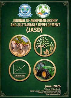 					View Vol. 9 No. 2 (2026): Journal of Agripreneurship and Sustainable Development
				